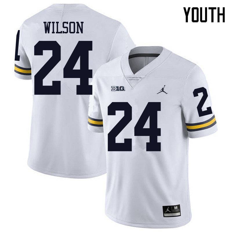 Jordan Brand Youth #24 Tru Wilson Michigan Wolverines College Football Jerseys Sale-White